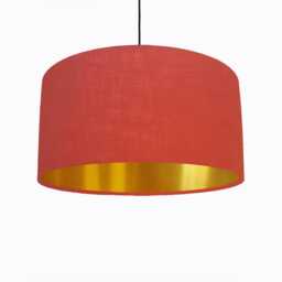 Burnt Orange Lampshade in Linen With Gold Lining - thumbnail 2