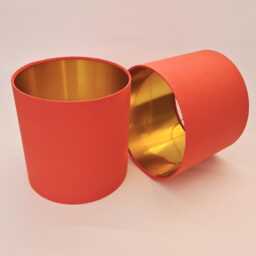 Burnt Orange Lampshade in Linen With Gold Lining