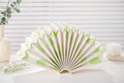 Handmade Foldable Lamp With Green Leaves Sage Decor, Baby Night Light, Perfect Nature Lover Gift, Housewarming & Birthday Gifts - thumbnail 1