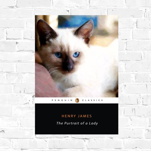 The Purtrait Of A Lady/Portrait A Henry James Cat Pun Literary Classic Poster Art Print - image 1