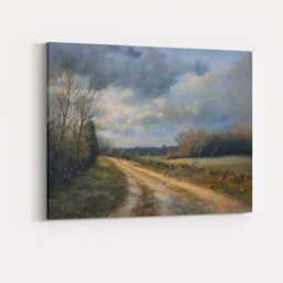 stormy Country Lane Rural Landscape Impressionist Canvas Wall Art Print Decor Picture Ready To Hang - thumbnail 4