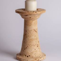 Handmade Travertine Candle Holder 9.4 - thumbnail 2