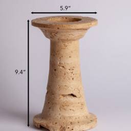 Handmade Travertine Candle Holder 9.4 - thumbnail 4