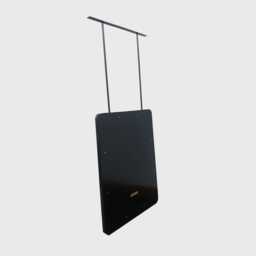 Quadris??? Ceiling Hanging Suspended Rectangular Mirror With Blackened Stainless Steel Frame - thumbnail 2