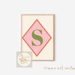 Set Of 2 Bright Positive Affirmation & Personalised Initial Prints. Girls Positivity Wall Art - Unframed - thumbnail 3