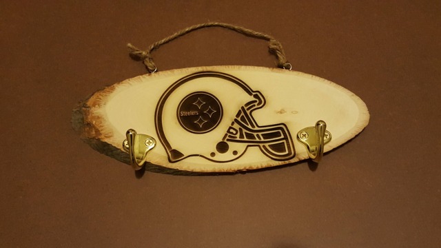 steelers Key Holder Basswood Slice Wood Frame