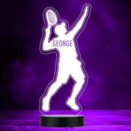 Man Tennis Player Silhouette Racket Sports Fan Led Colour Night Light