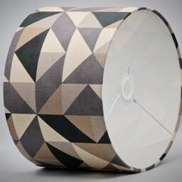 Geometric Lampshade, Table Floor Lamp/Ceiling Pendant Small Medium Large 15cm 20cm 25cm 30cm 35cm 40cm Fabric Drum Light Shade Beige Black - thumbnail 3
