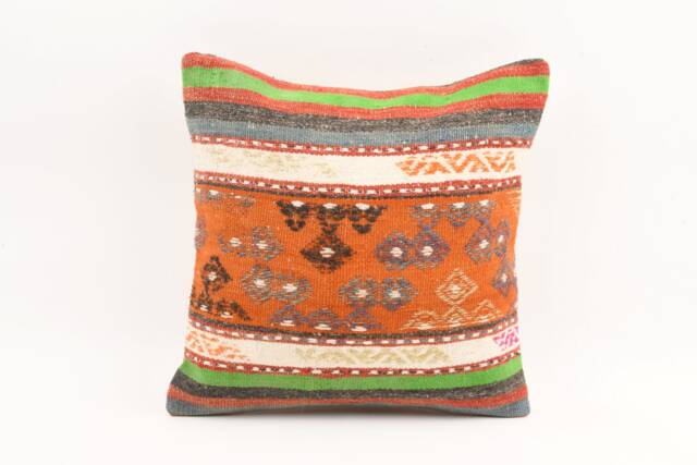 Handmade Kilim Pillow Cover Bohemian Tribal Cushion - 16x16 - image 1
