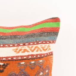 Handmade Kilim Pillow Cover Bohemian Tribal Cushion - 16x16 - thumbnail 2