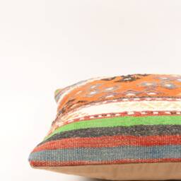 Handmade Kilim Pillow Cover Bohemian Tribal Cushion - 16x16 - thumbnail 4