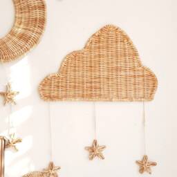 Handmade Wicker Moon Wall Hanging Boho Nursery Decor - thumbnail 3