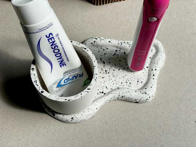 1, 2 Or 3 Electric Toothbrush Holder, Terrazzo Jesmonite Cloud Bathroom Organizer - image 1