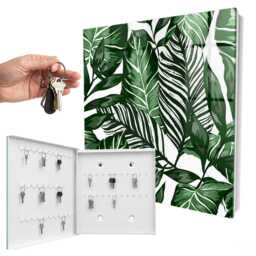Plant Patterns Key Cabinet For Home, Green Box Wall, Illustrative Flowers & Plants, Nature Lovers - thumbnail 2