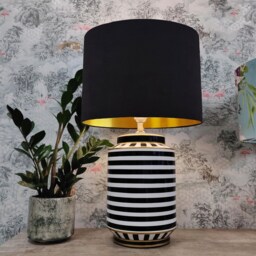 Black Lampshade in Velvet With Gold Lining, Large Plain Ceiling Lightshade - thumbnail 2
