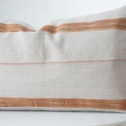 Gray Neutral Tribal Hemp Hand Woven Natural Dye Color Lumbar Pillow Cover - thumbnail 2
