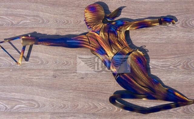 Metal Art Woman Slalom Water Skier Wall Decor - image 1