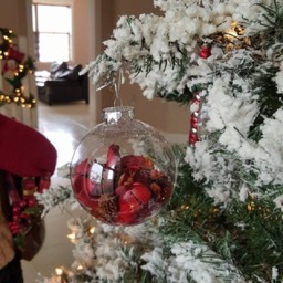 Scented Potpourri Christmas Ornament Balls, Apple Cinnamon Pine, Set Of 6