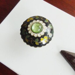 "Wall Hanging With Green Glass & Metal Inlay Knob Iron Star Hook - Original ""Bauble Board" - thumbnail 3