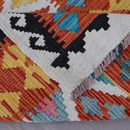 2'10x9'6 Ft Afghan Kilim Runner Rug, Geometric Natural Veg Dyes Wool Flatweave Boho Rug, Handwoven Tribal Kitchen, Hallway - thumbnail 4