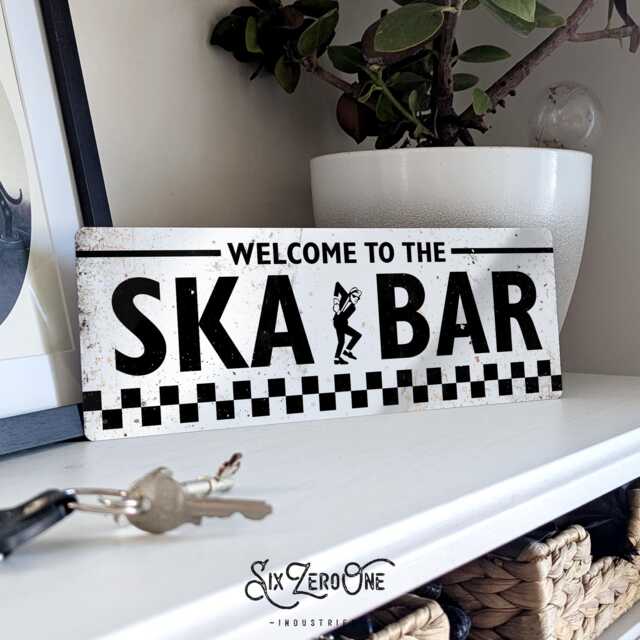 Welcome To The Ska Bar Metal Sign Horizontal - Vintage Worn Rusty Look Print Replica Rude Boy Music Small - image 1