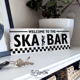 Welcome To The Ska Bar Metal Sign Horizontal - Vintage Worn Rusty Look Print Replica Rude Boy Music Small - thumbnail 1