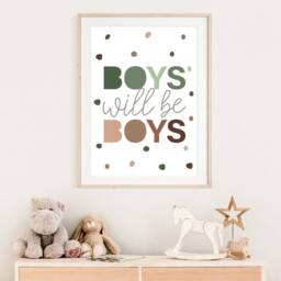 Boys Will Be Boys, Nursery Prints, Bedroom Playroom Wall Art, Decor, Quotes, Jungle - thumbnail 2