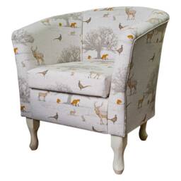 Handmade Tatton Fabric Tub Chair - British Bespoke Accent - thumbnail 1