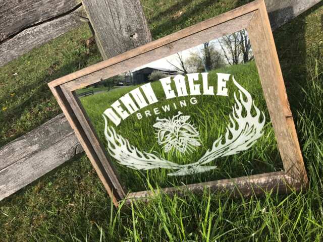 Custom Personalized Mirror, Large Barnwood Barn Wood Engraved Bar Mirror 16x20 - image 1