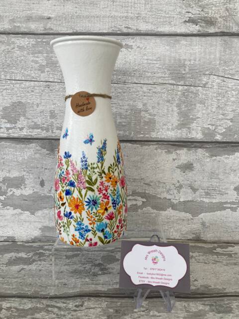 Wildflower Vase, Flower Vase , Easter - Decoupage Gift, Flowers, Mother's Day Gifts - image 1