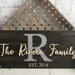 Personalized Family Name Wood Sign, Wedding Gift For Couple, Established Year Last - thumbnail 2