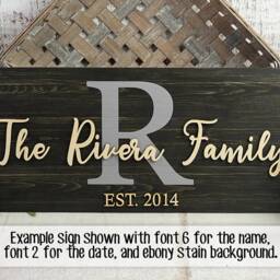 Personalized Family Name Wood Sign, Wedding Gift For Couple, Established Year Last - thumbnail 3