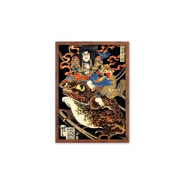 Japanese Samurai Art Print Poster Woodblock Ukiyo-E Style Framed Mounted Wall Utagawa Kuniyoshi Toad Horror Monster Frog Japan A3 A2 - thumbnail 2