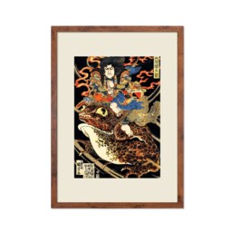 Japanese Samurai Art Print Poster Woodblock Ukiyo-E Style Framed Mounted Wall Utagawa Kuniyoshi Toad Horror Monster Frog Japan A3 A2 - thumbnail 3