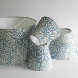 William Morris Candle Clip Lampshade Bough Print, Azure Home Decor - thumbnail 2