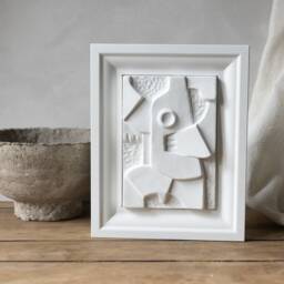 Geometric Plaster Sculpture Abstract Nature Wall Art, Wabi Sabi Decor - thumbnail 2