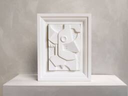 Geometric Plaster Sculpture Abstract Nature Wall Art, Wabi Sabi Decor - thumbnail 1