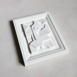 Geometric Plaster Sculpture Abstract Nature Wall Art, Wabi Sabi Decor - thumbnail 3