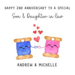 Son & Daughter in Law 2nd Anniversary Candle Gifts Cards W - thumbnail 4