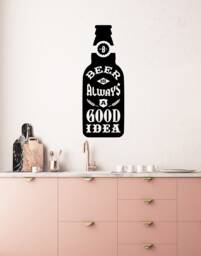 Beer Bottle Vinyl Wall Decal Quote Saying Bar Pub Stickers Mural - #3129Di - thumbnail 1