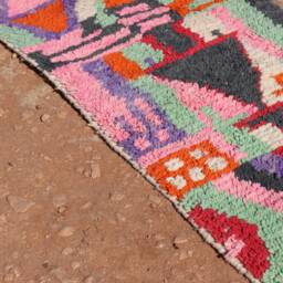 Colorful Berber Wool Runner Rug Handwoven Moroccan Hallway Rug - thumbnail 3