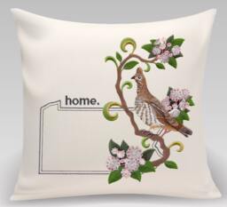 Pennsylvania Ruffed Grouse & Mountain Laurel Medley. Embroidered With Feather Insert - thumbnail 1