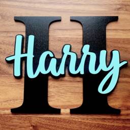 Personalised Acrylic & Wood Name Initial Sign, Nursery Decor, Kid Bedroom Door Sign, Plaque - thumbnail 2