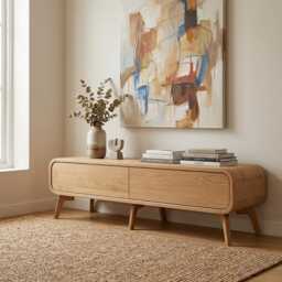 Lowboard, Tv Media Unit Tv Console With Drawers, Oak Cabinet Wood Entertainment Center, Unit, Stand, Custom Handmade Furniture