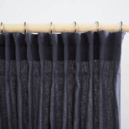 Elegant Linen Curtain With Multi-Functional Pleating Tape Made Of Medium - 160 G/M2. Charcoal Color. 100% Fabric - thumbnail 2