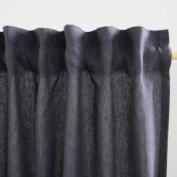Elegant Linen Curtain With Multi-Functional Pleating Tape Made Of Medium - 160 G/M2. Charcoal Color. 100% Fabric - thumbnail 3