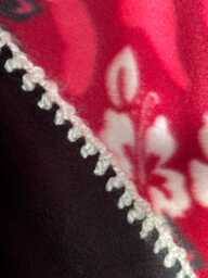 Fleece Blanket Red/White/Black Floral Print