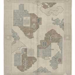 Handmade Oushak Rug, Vintage Inspired Soft Green Ivory Wool Carpet, Hand Knotted Indian Area Rug For Living Room, Traditional Neutral - thumbnail 2