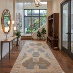 Handmade Oushak Rug, Vintage Inspired Soft Green Ivory Wool Carpet, Hand Knotted Indian Area Rug For Living Room, Traditional Neutral - thumbnail 4