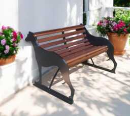 Hand-Crafted Greyhound Outdoor Garden Bench - Metal Whippet Seat Unique Sighthound Outside Furniture Personalised - Optional - thumbnail 1